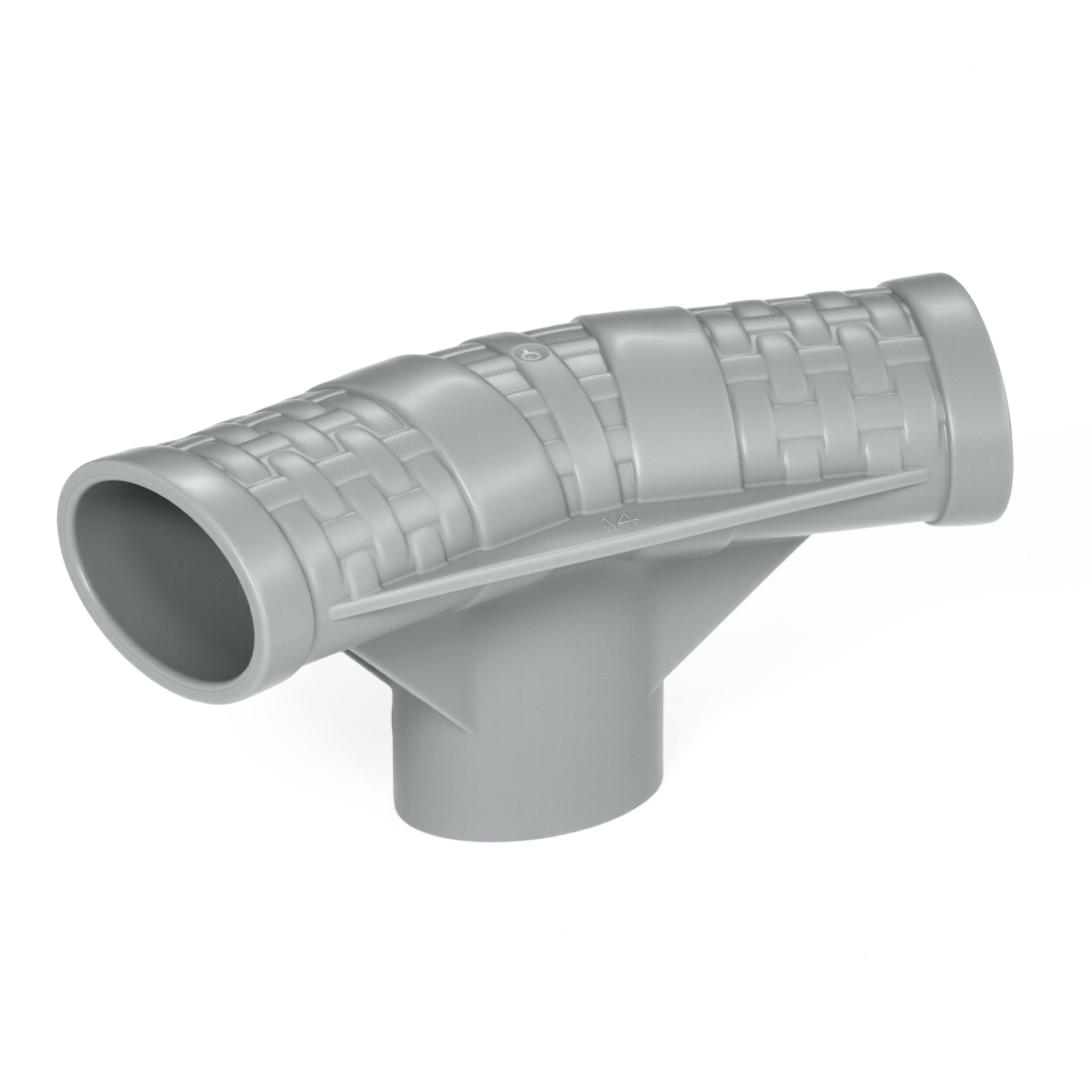Power Steel and Steel Pro MAX Round Above Ground Pool T-Connector Replacement. Light Gray