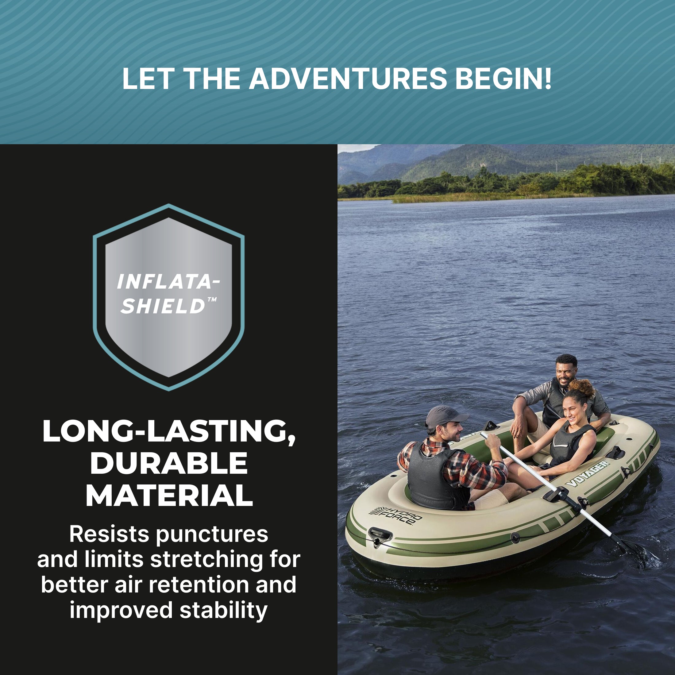 Hydro Force Voyager X3 Inflatable 3-Person Raft Set 9'8 - Image 7