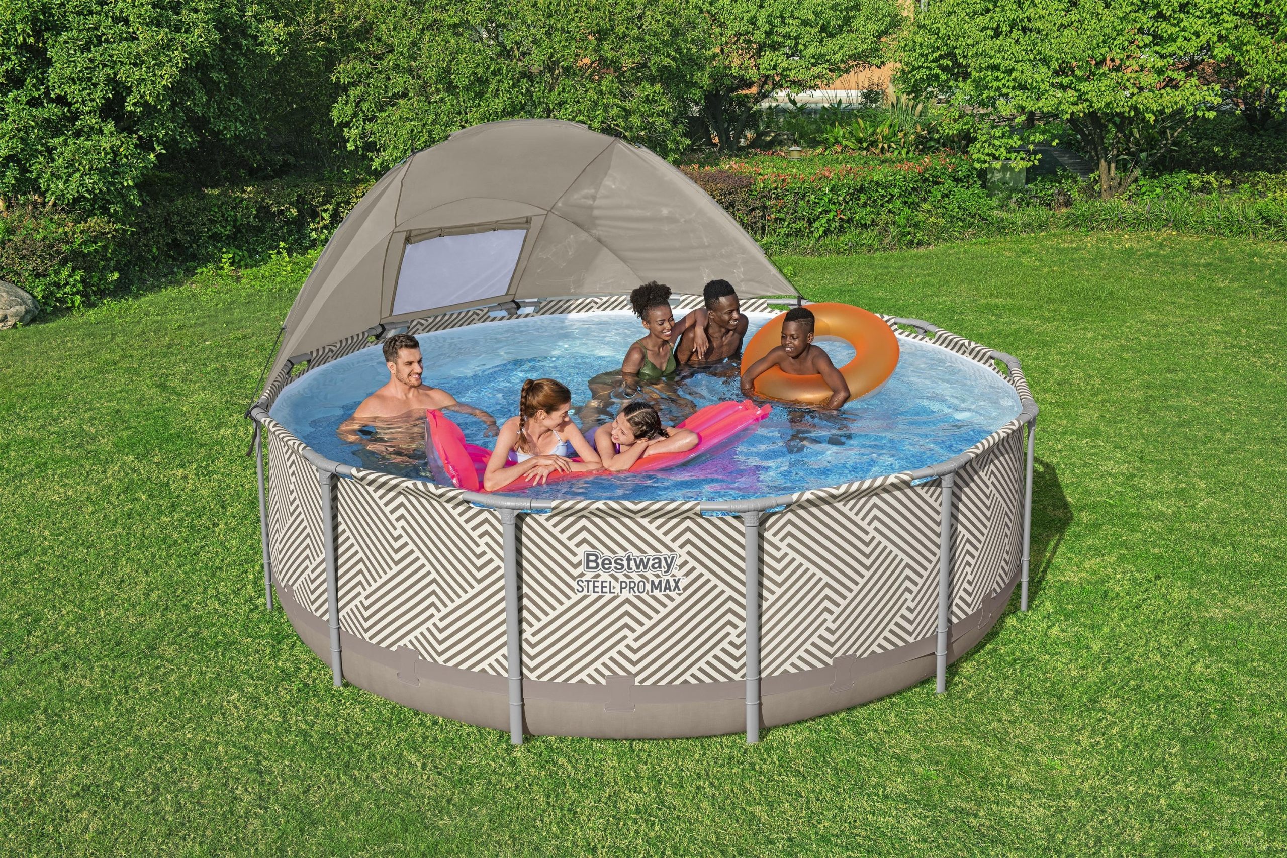 Bestway Steel Pro MAX 13' x 42 Round Above Ground Pool Set with Canopy - Image 2