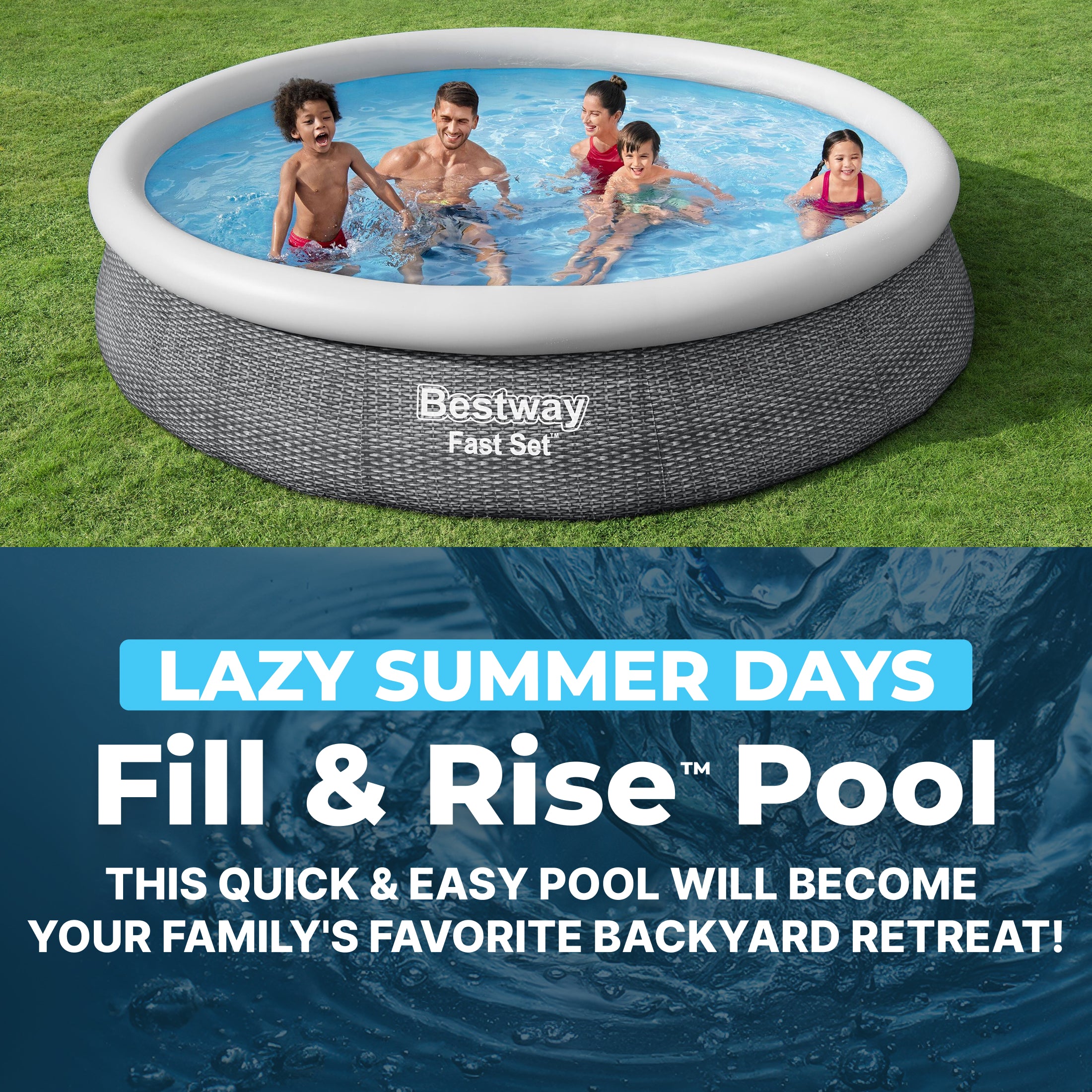 Bestway Fast Set 12' x 30 Inflatable Round Soft Sided Above Ground Pool Set - Image 5