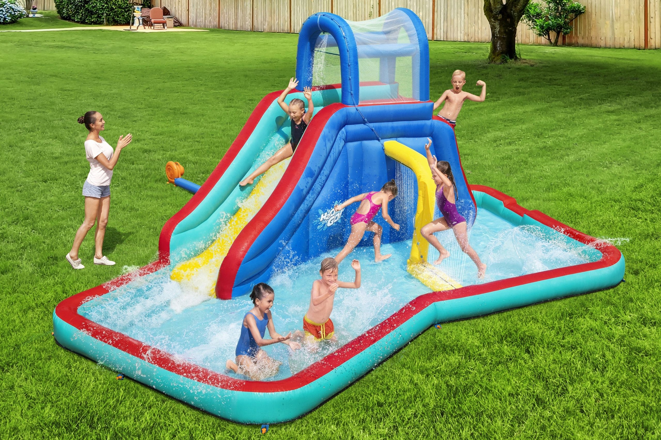 H2OGO! Waterfall Waves Kids Inflatable Water Park 18'8 - Image 2