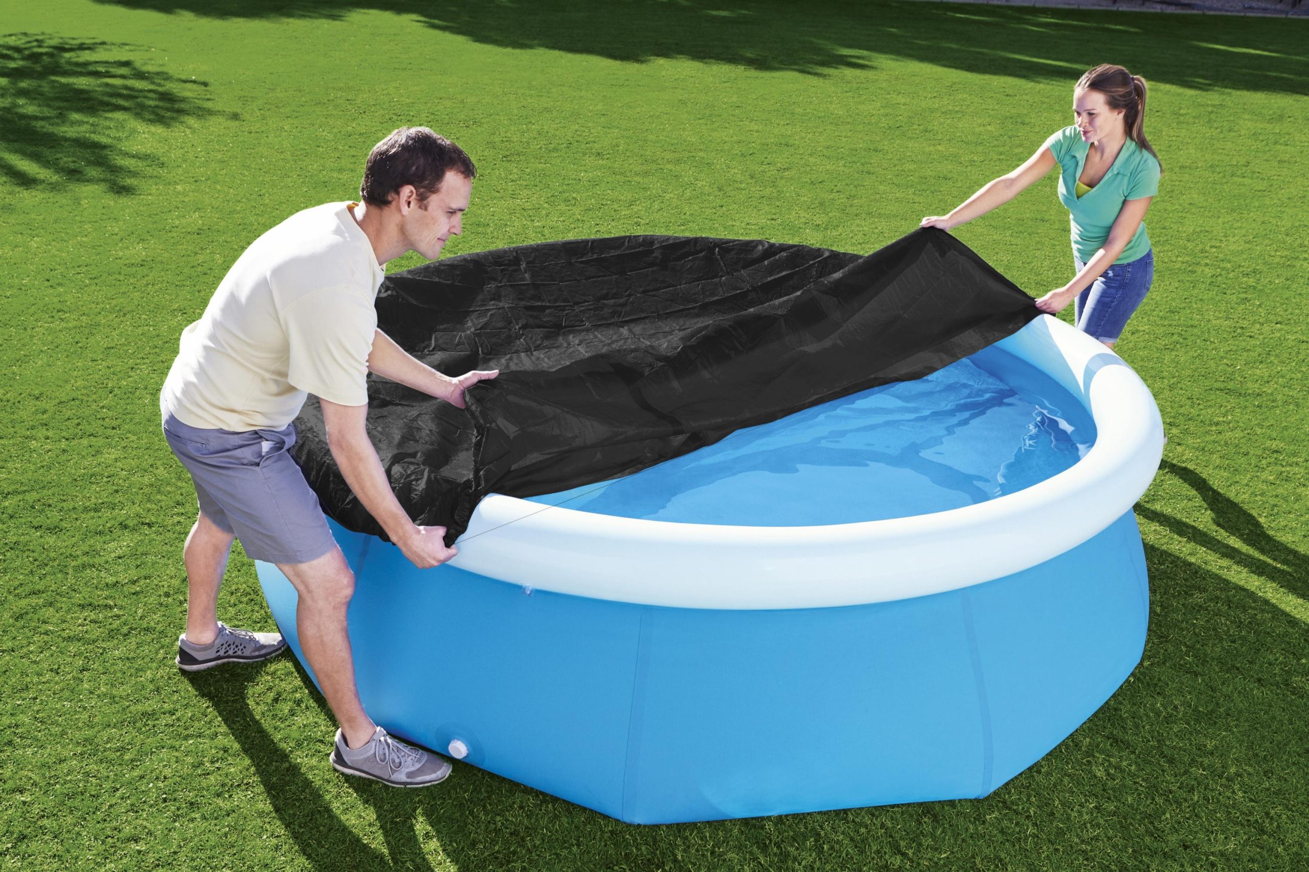 Bestway Fast Set Round Pool Cover for 8' Inflatable Ring Above Ground Pools - Image 4