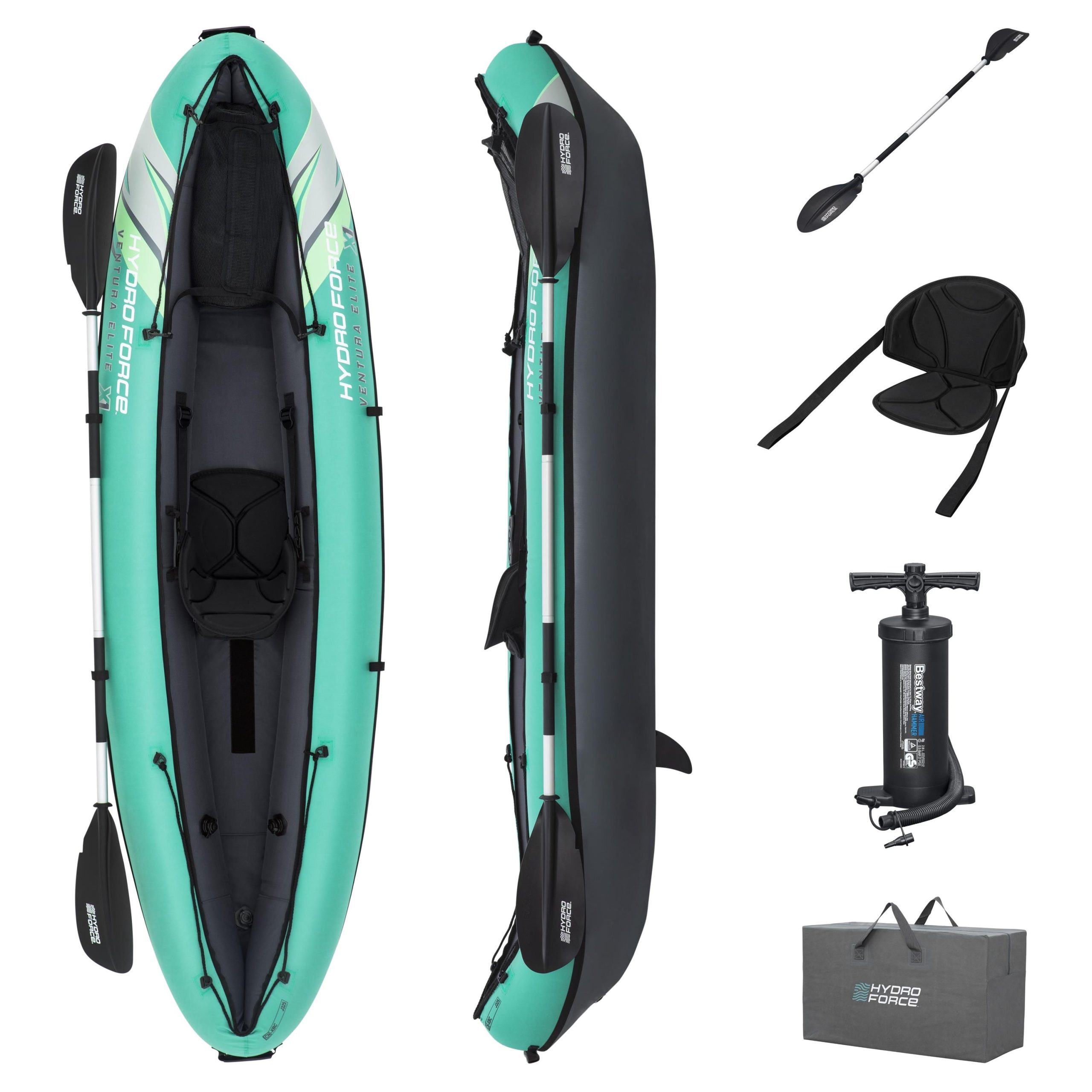 Hydro Force Ventura Elite X1 Inflatable 1-Person Kayak Set 9'2