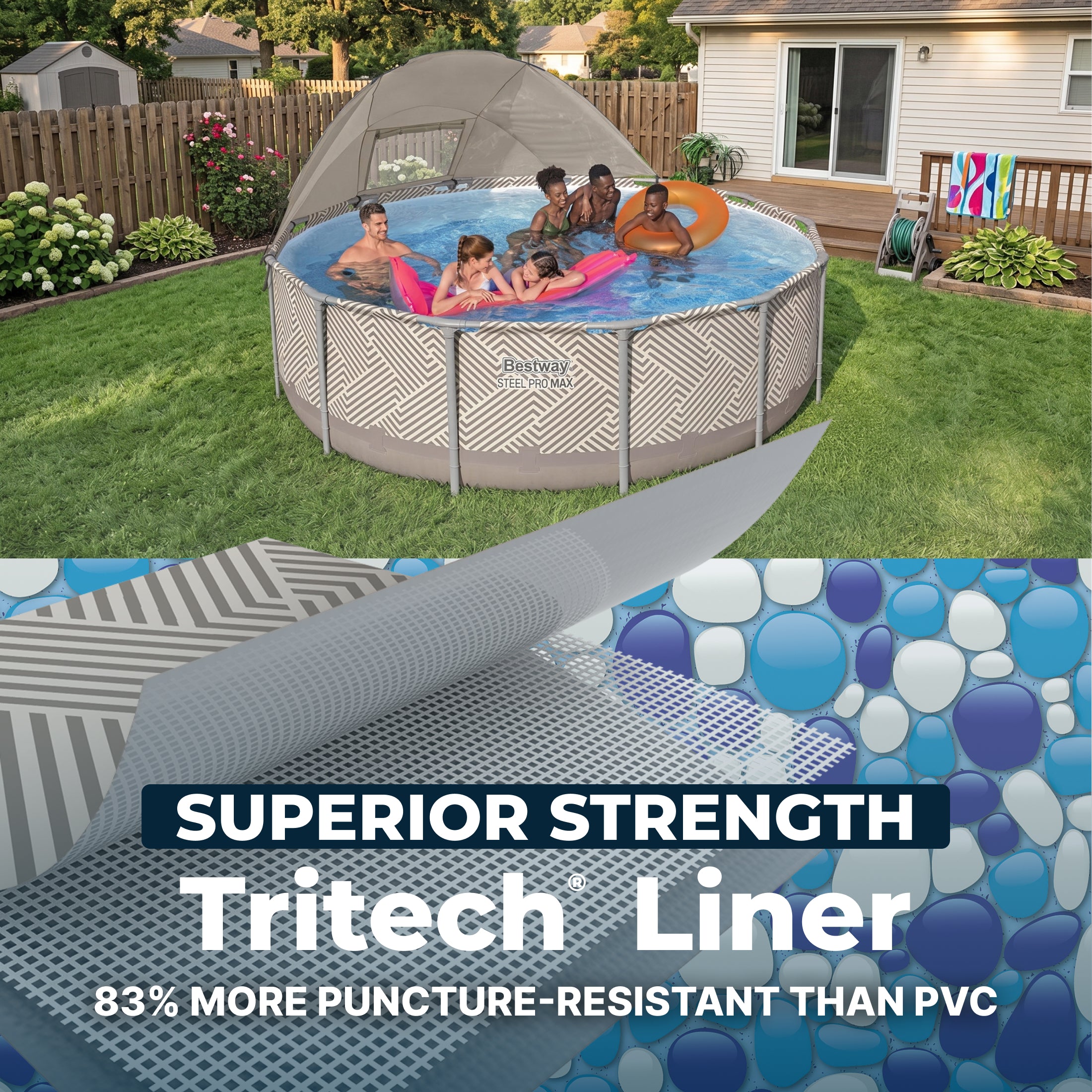 Bestway Steel Pro MAX 13' x 42 Round Above Ground Pool Set with Canopy - Image 5