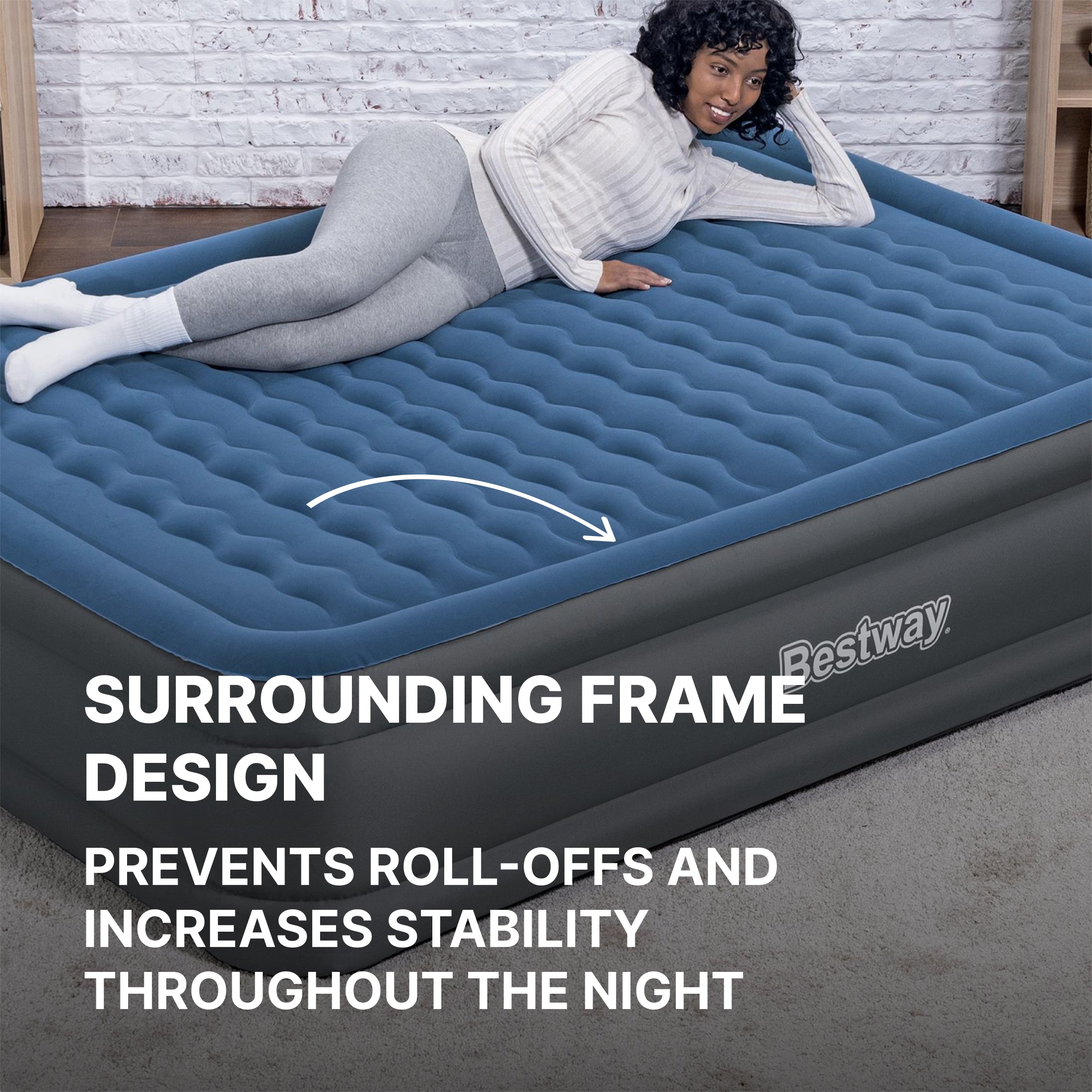 Bestway Tough Guard Air Mattress Queen 18 with Built-in AC Pump - Image 3