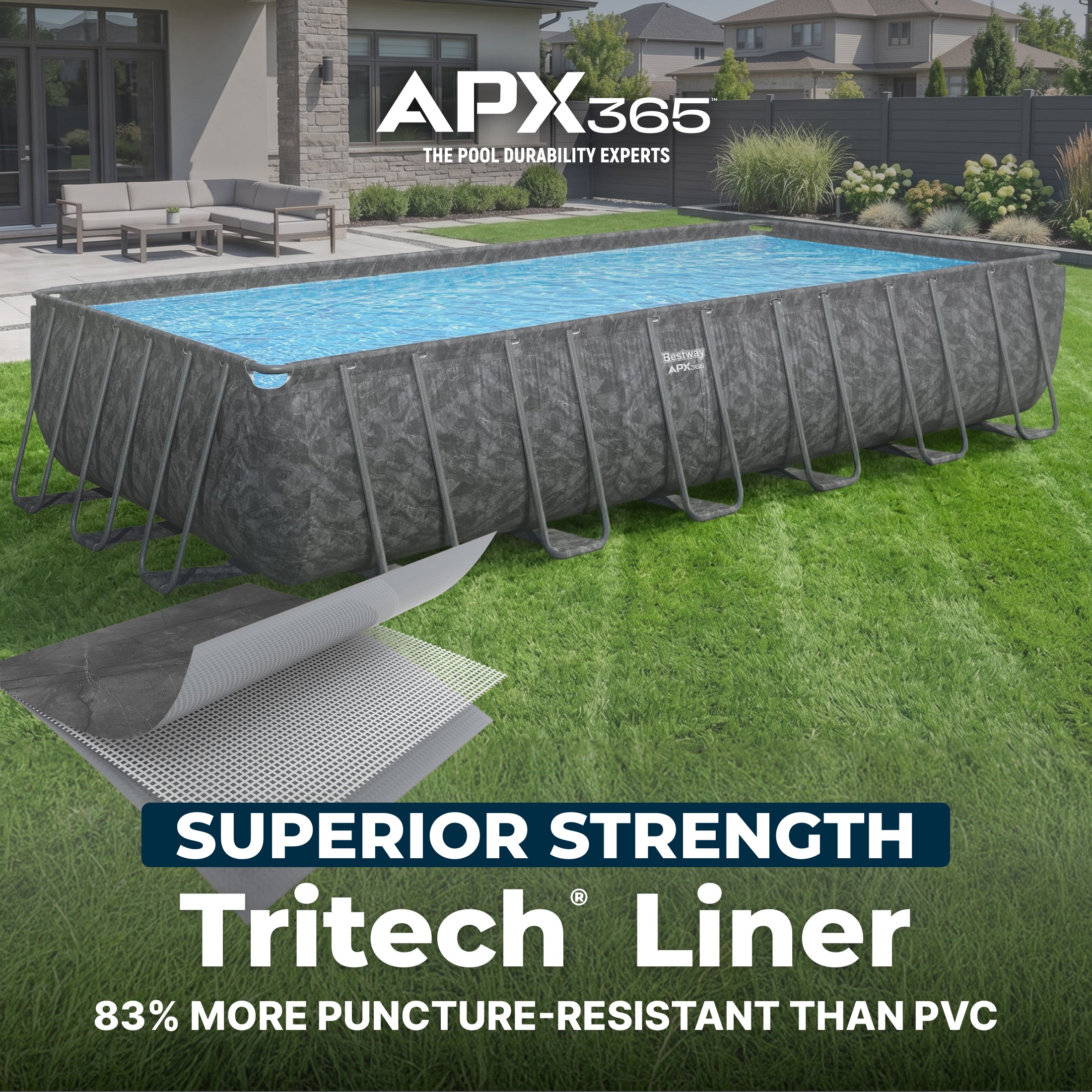 Bestway APX 365 24' x 12' x 52 Rectangle Above Ground Pool Set - Image 7