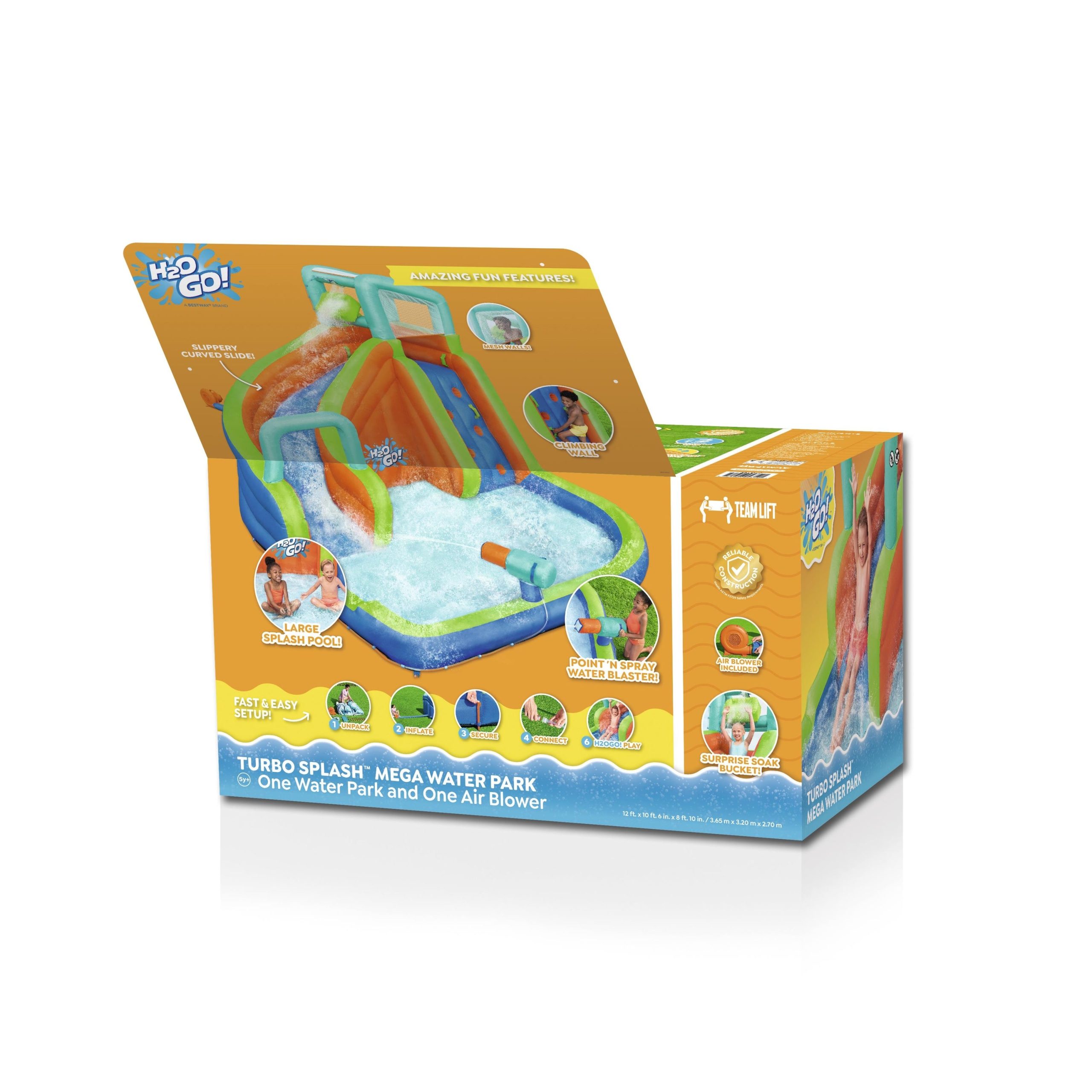 H2OGO! Turbo Splash 12' Kids Inflatable Mega Water Park - Image 13