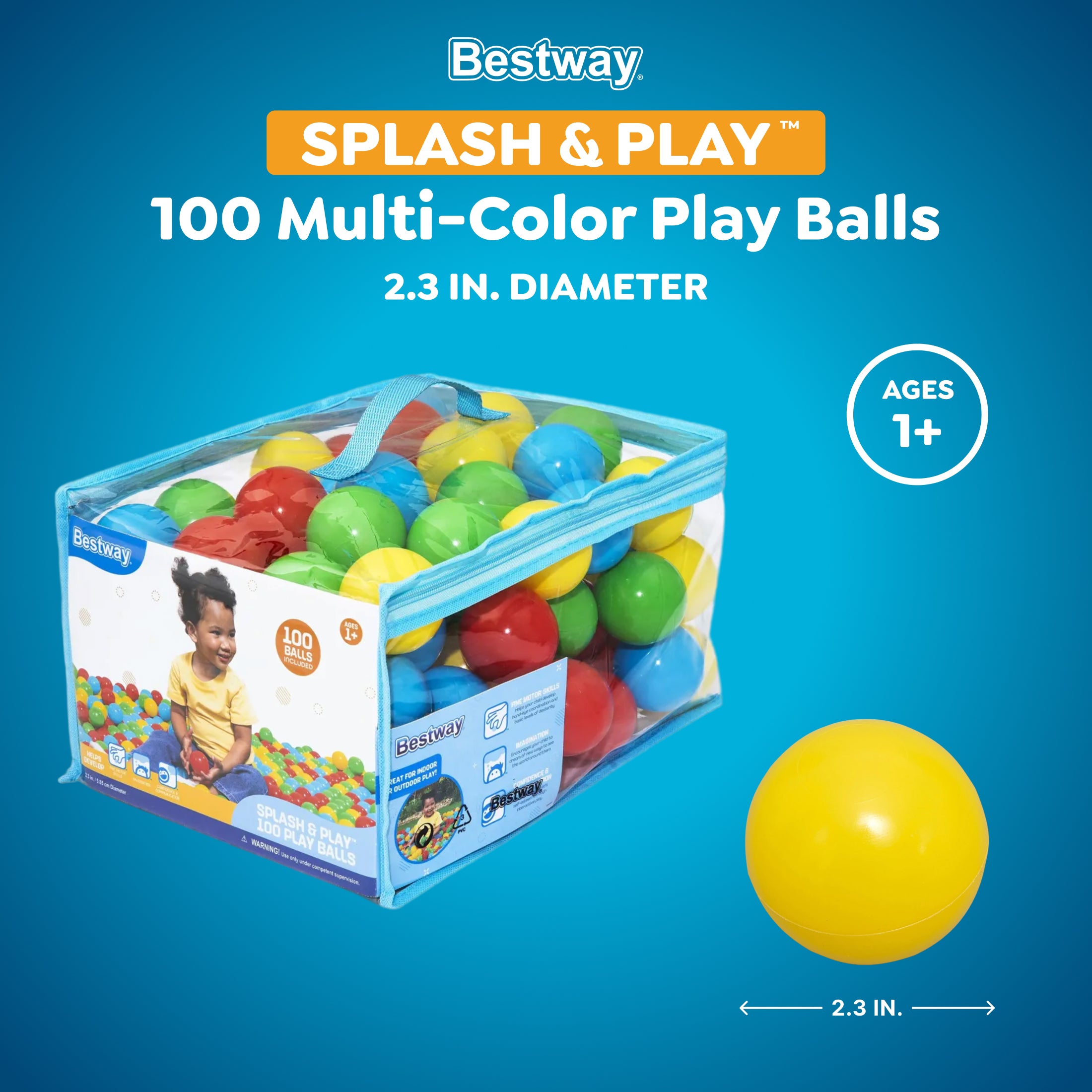 Bestway Splash & Play 100 Play Balls - Image 2