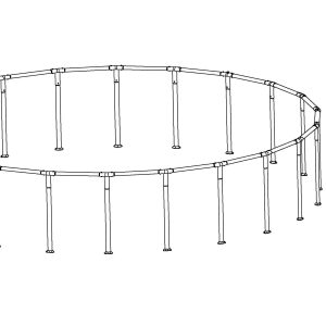 Coleman Power Steel 22' x 52 Above Ground Round Pool Frame Set Replacement. Gray (Footings and T-Connectors)