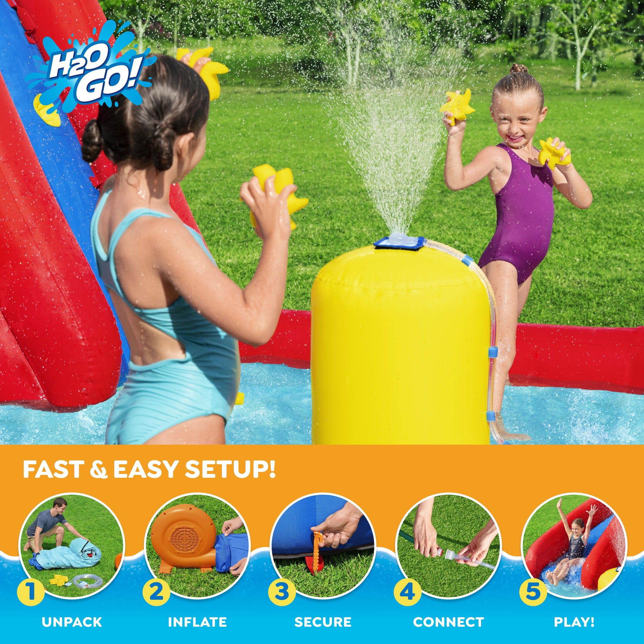 H2OGO! AstroSplash Kids Inflatable Mega Water Park 10'9 - Image 6