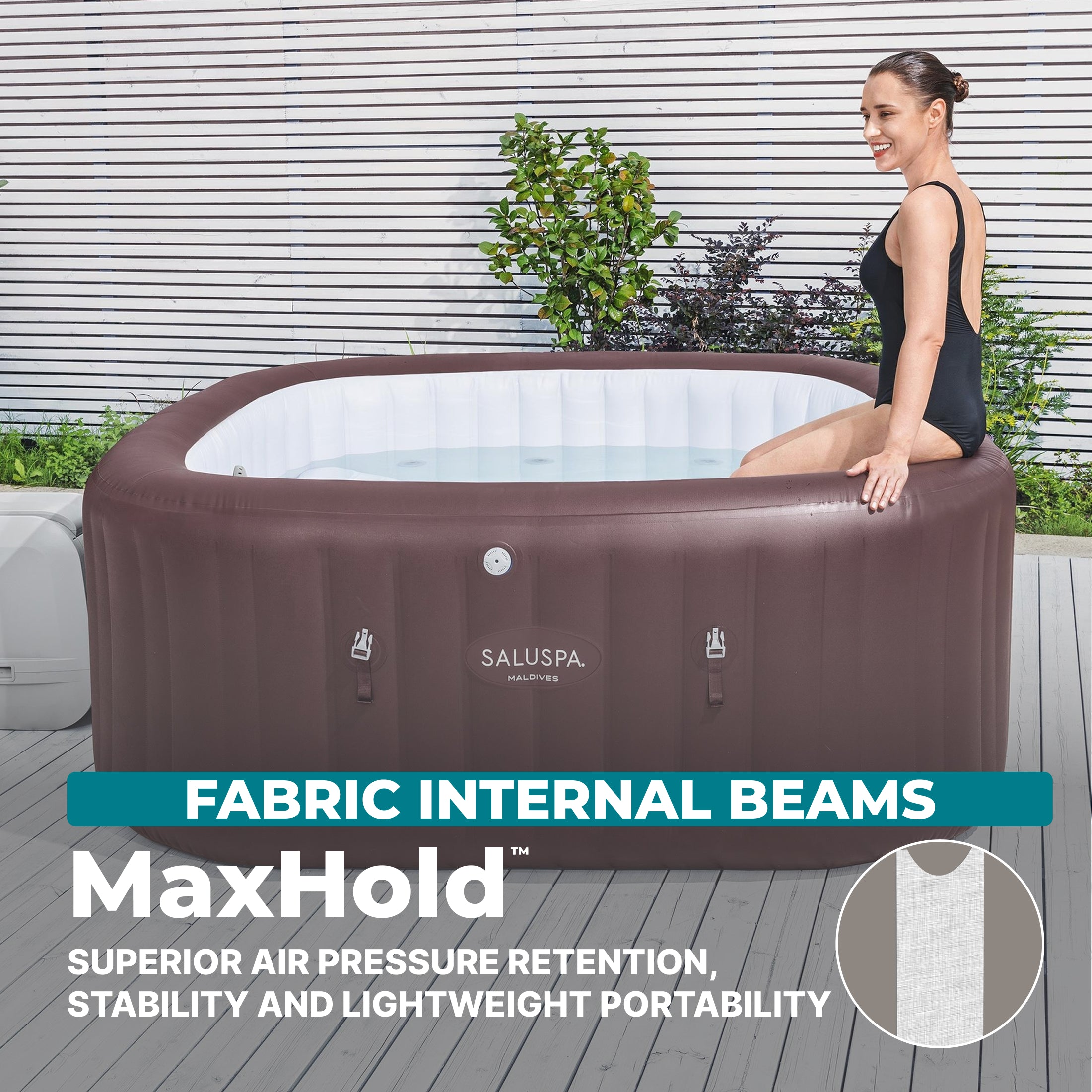 SaluSpa Maldives Energy-Efficient Smart HydroJet Pro Inflatable Hot Tub with App Control 5-7 person - Image 9